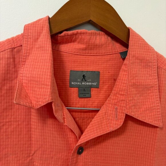Royal Robbins button down shirt orange short sleeve size L Summer Casual - Picture 5 of 13